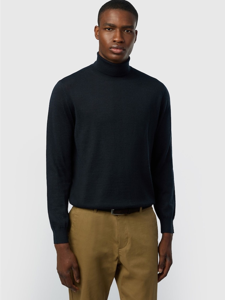 Ted Baker Tailoring Black Wool Blend Knit Roll Neck Jumper - Image 1 of 3