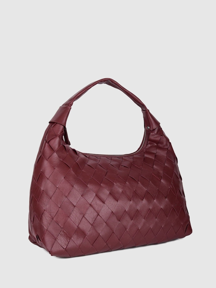 NÚNOO Red Maxi Dandy Braided Bias Mountain Bordeaux Bag - Image 3 of 3