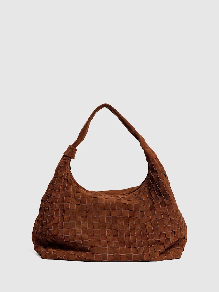 NÚNOO Brown Maxi Dandy Braided Suede Cacao Bag - Image 1 of 3