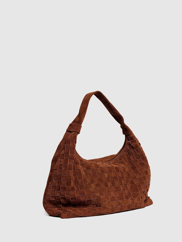 NÚNOO Brown Maxi Dandy Braided Suede Cacao Bag - Image 2 of 3
