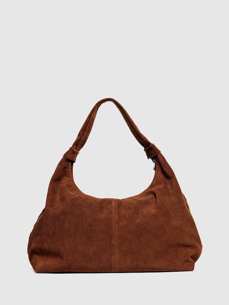 NÚNOO Brown Maxi Dandy Braided Suede Cacao Bag - Image 3 of 3