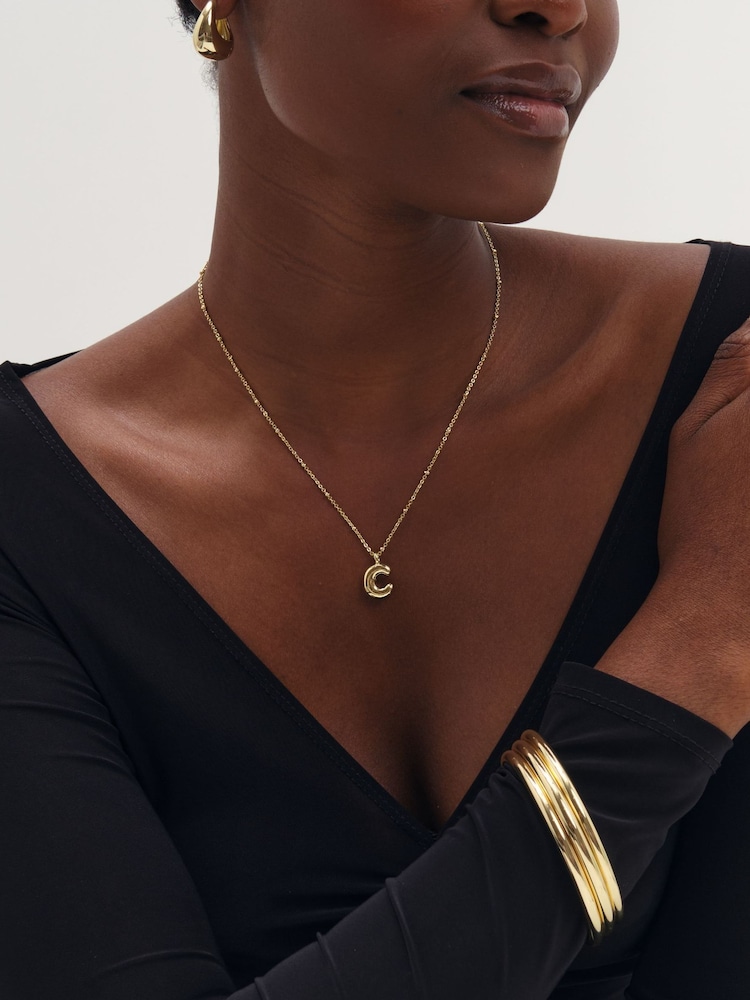 Inicio Gold Bubble Initial Necklace - Slika 2 od 2