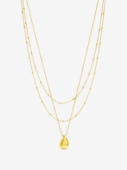 Inicio Gold Tone Double Row Station Droplet Necklace - Image 1 of 1