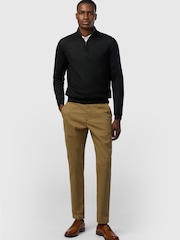 Ted Baker Tailoring Black Wool Blend Half Zip Jumper - Image 2 of 4