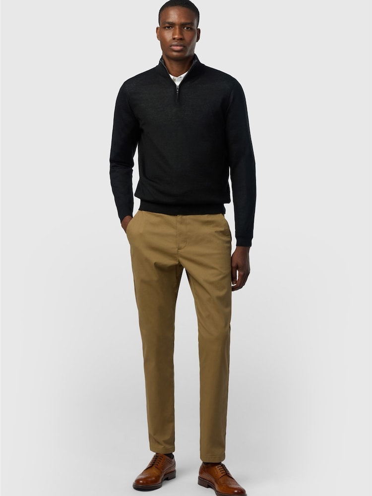 Ted Baker Tailoring Black Wool Blend Half Zip Jumper - Image 2 of 4 Ted Baker Tailoring Black Wool Blend Half Zip Jumper - Image 2 of 4