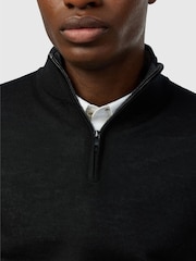 Ted Baker Tailoring Black Wool Blend Half Zip Jumper - Image 3 of 4
