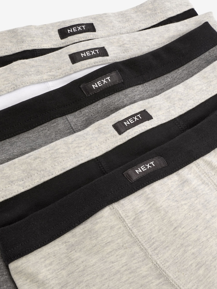 White/Black Soft Waistband Trunks 5 Pack (2-16yrs) - Image 8 of 8