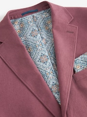 Pink Slim Fit Linen Blend Blazer - Image 7 of 9