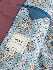 Pink Slim Fit Linen Blend Blazer - Image 8 of 9