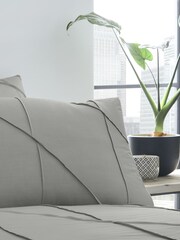 Serene Grey Dart Pleated Duvet Cover And Pillowcase Set - Image 2 of 3