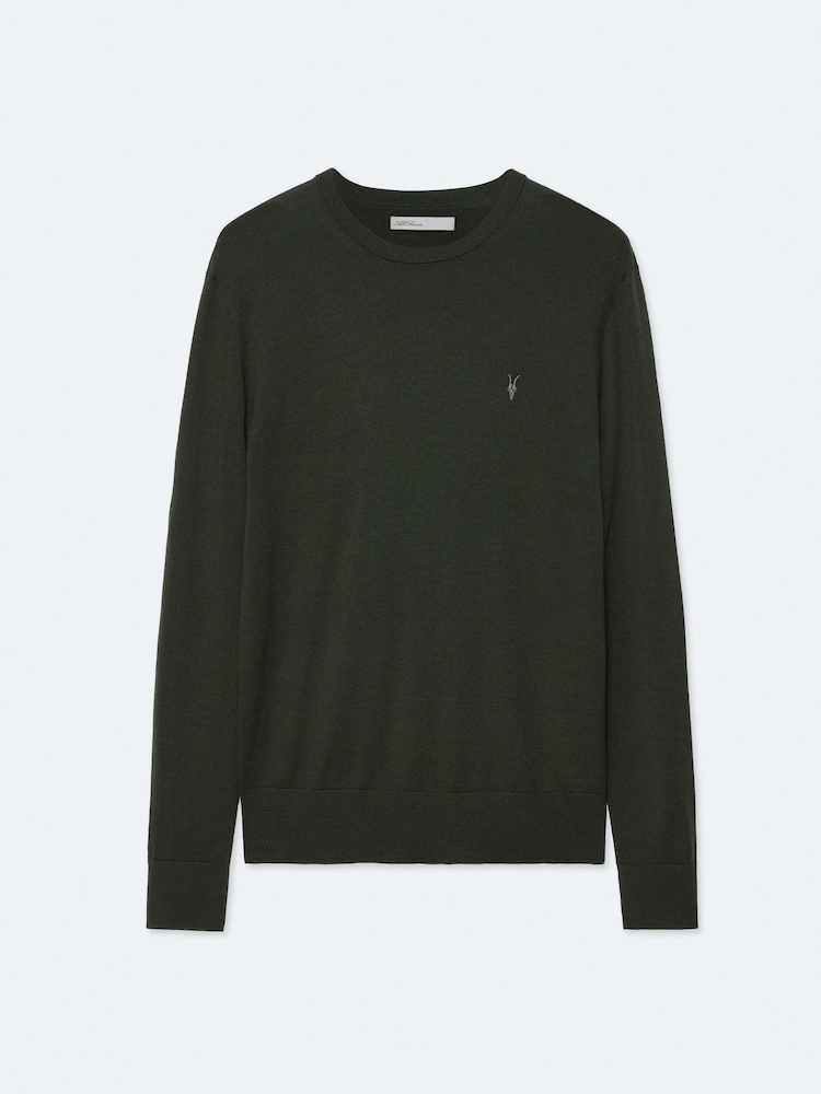 Жасыл - AllSaints Mode Мерино түсті джинсы мойын жемпірі - 7суретінің 7 суреті