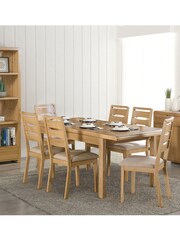 Julian Bowen Natural Kemble Curve Dining Table - Image 1 of 7