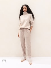 The White Company Cream Relaxed Cord Joggers - Image 1 of 5