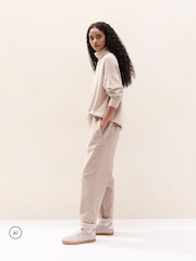 The White Company Cream Relaxed Cord Joggers - Image 3 of 5