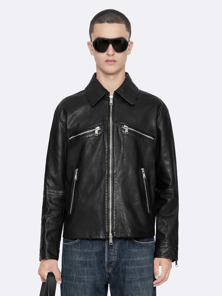 AllSaints Black Vegason Jacket - Image 1 of 8