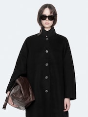 AllSaints Black Effie Coat - Image 1 of 8