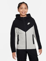 Nike Black/Grey Tech Fleece Zip Through Hoodie - Image 1 of 7