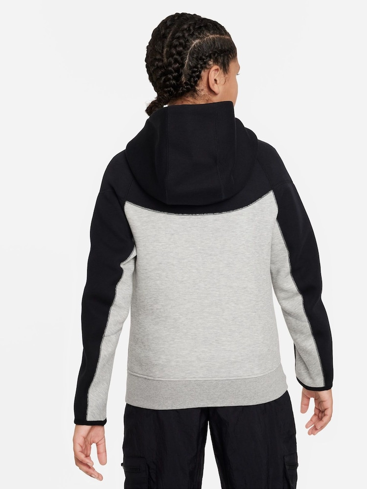 Nike Black/Grey Tech Fleece Zip Through Hoodie - Image 2 of 7