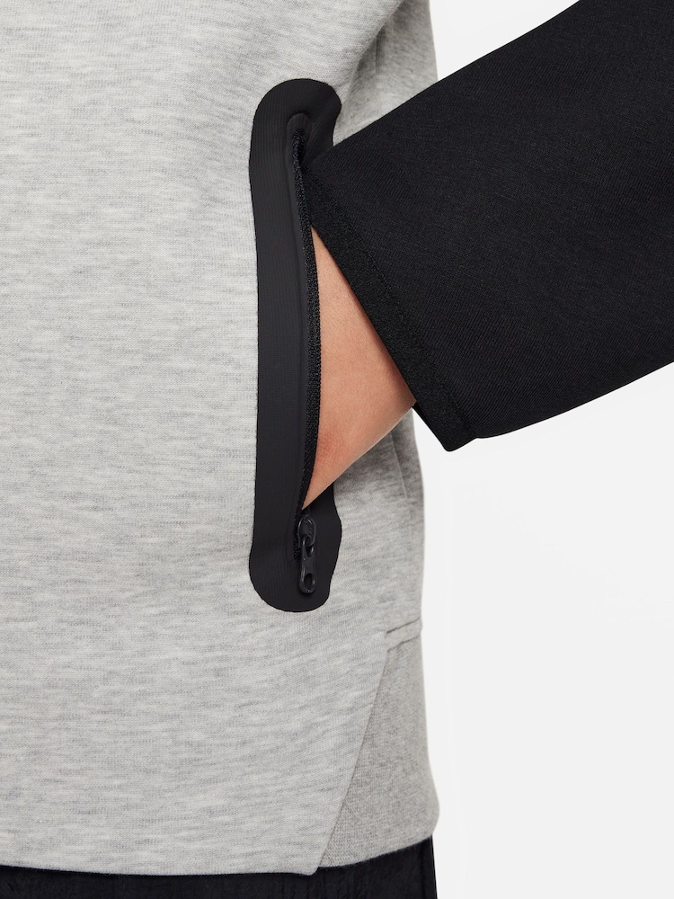 Nike Black/Grey Tech Fleece Zip Through Hoodie - Image 4 of 7