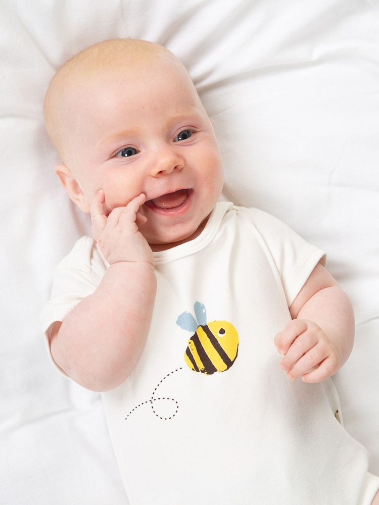 Frugi Cream Organic Cotton Buzzy Bee 3 Piece Gift Set - Image 3 of 6