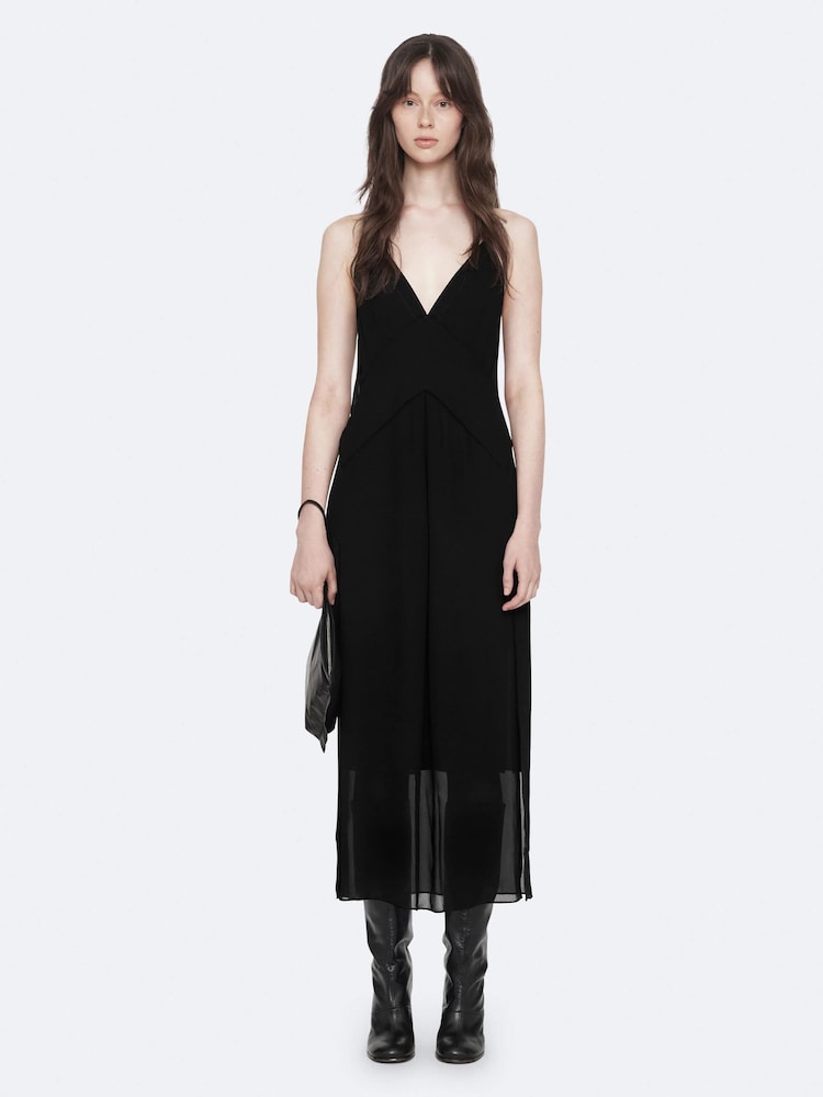 AllSaints Black Fawn Dress - Image 1 of 8 AllSaints Black Fawn Dress - Image 1 of 8