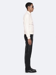 AllSaints White Miro Perf Bomber Jacket - Image 4 of 8
