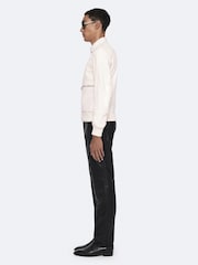 AllSaints White Miro Perf Bomber Jacket - Image 5 of 8