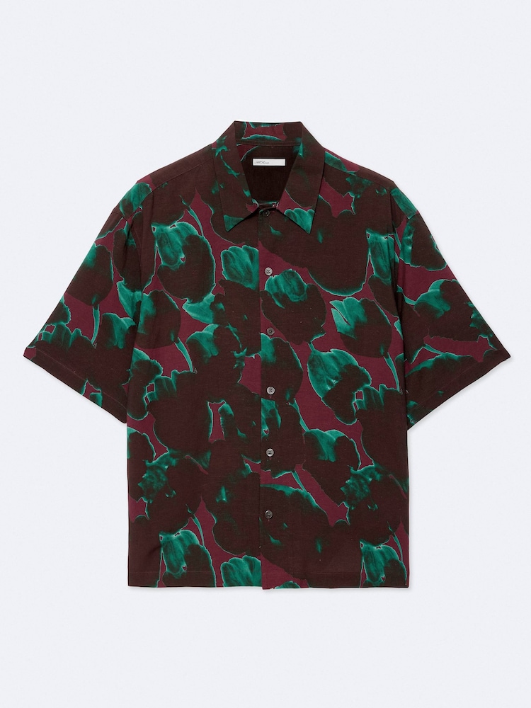 AllSaints Red Tulip Short Sleeve Shirt - Image 8 of 8 AllSaints Red Tulip Short Sleeve Shirt - Image 8 of 8