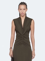 AllSaints Brown Dariya Dress - Image 3 of 8