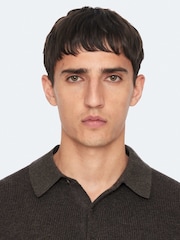 AllSaints Green Aspen Long Sleves Polo Shirt - Image 2 of 8
