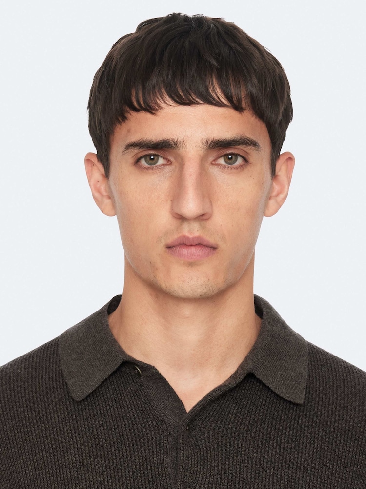 AllSaints Green Aspen Long Sleves Polo Shirt - Image 2 of 8