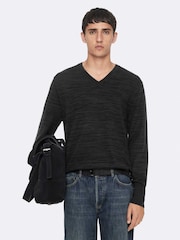 AllSaints Green Beton V-Neck Jumper - Image 1 of 8