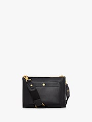 Jasper Conran London Dahlia Pu 3 Section Flap Over Black Bag - Image 2 of 6