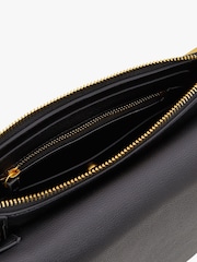 Jasper Conran London Dahlia Pu 3 Section Flap Over Black Bag - Image 6 of 6
