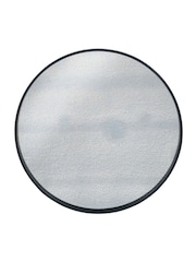 Pacific Black Matt Black Wood Round Mirror With Foxed Glass Wall Mirror - Image 2 of 2