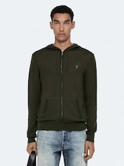 Allsaints Green Mode Wool Zip-Up Hoodie - Image 1 of 8