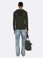 Allsaints Green Mode Wool Zip-Up Hoodie - Image 3 of 8