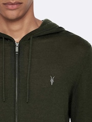 Allsaints Green Mode Wool Zip-Up Hoodie - Image 6 of 8
