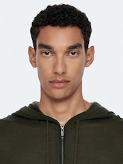 Allsaints Green Mode Wool Zip-Up Hoodie - Image 7 of 8