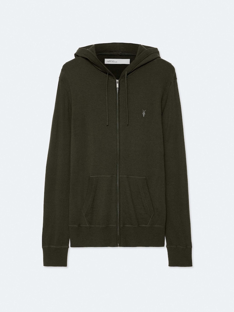 Allsaints Green Mode Wool Zip-Up Hoodie - Image 8 of 8 Allsaints Green Mode Wool Zip-Up Hoodie - Image 8 of 8
