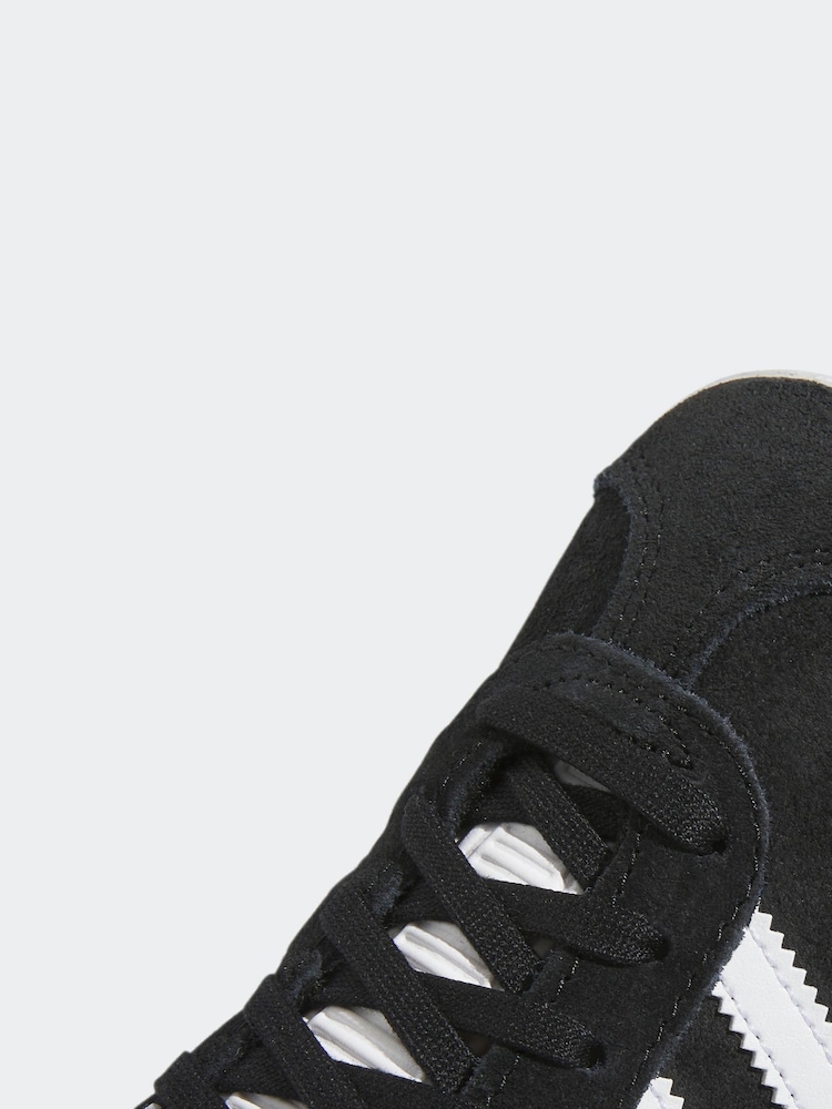 adidas Originals Grey/White Gazelle Lace Kids Trainers - Image 12 of 12
