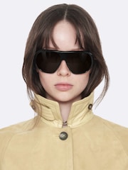 AllSaints Yellow Roiya Suede Jacket - Image 2 of 8