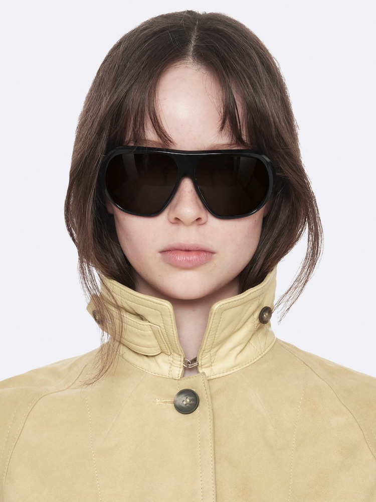 AllSaints Yellow Roiya Suede Jacket - Image 2 of 8