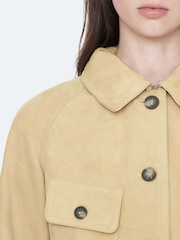 AllSaints Yellow Roiya Suede Jacket - Image 4 of 8