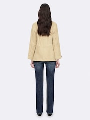 AllSaints Yellow Roiya Suede Jacket - Image 6 of 8
