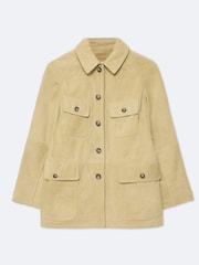AllSaints Yellow Roiya Suede Jacket - Image 8 of 8