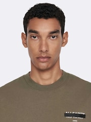 AllSaints Olive Green Redact Short Sleeve T-Shirt - Image 2 of 8