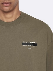 AllSaints Olive Green Redact Short Sleeve T-Shirt - Image 4 of 8