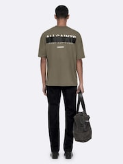 AllSaints Olive Green Redact Short Sleeve T-Shirt - Image 6 of 8
