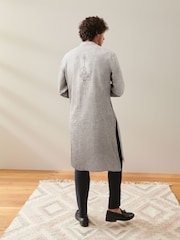 Grey Mens Long Length Kurta - Image 4 of 9